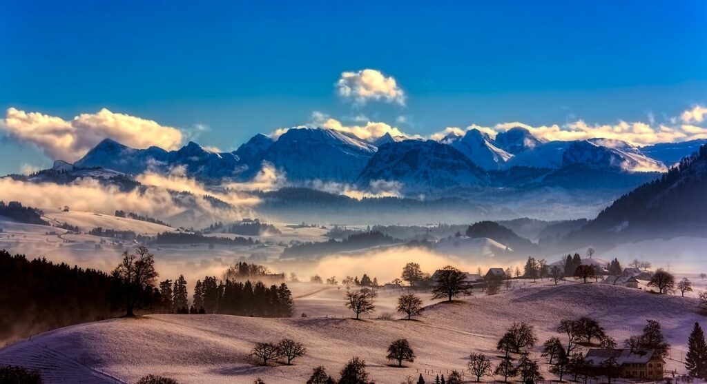 alps, snow, panorama, mountains, trees, conifers, alpine, snowy, snow mountains, switzerland, landscape, morning, haze, valley, countryside, rural, nature, outdoors, winter, snow, snow, switzerland, switzerland, switzerland, switzerland, winter, winter, winter, winter, winter